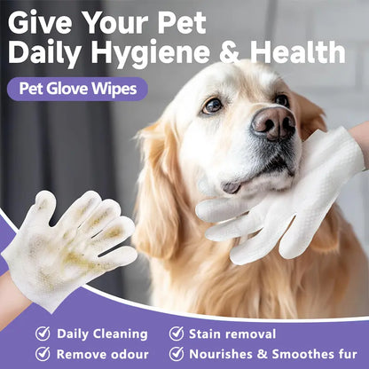 20-Pack Hypoallergenic Pet Cleaning Gloves and Deodorizing Bath Wipes with Coconut Oil for Dog Grooming