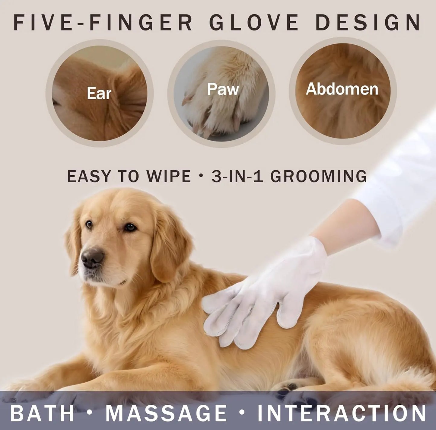 20Pc Pet Cleaning Gloves, Sticky，Hair，Dog & Cat Bath Wipes, Grooming Products, Low Allergy, Deodor
