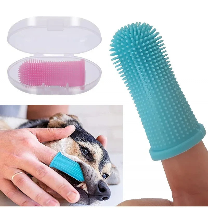 Super Soft Silicone Finger Toothbrush for Dogs and Cats - Nontoxic Teeth Cleaning and Breath Care Solution