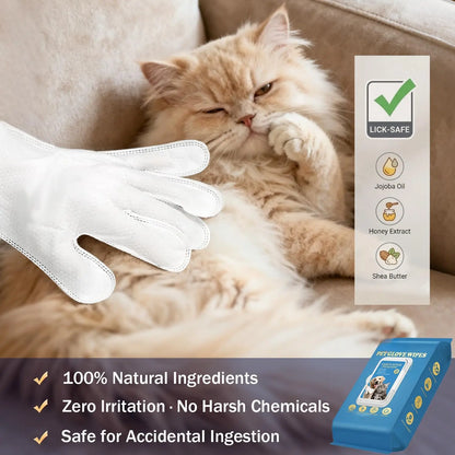 20Pc Pet Cleaning Gloves, Sticky，Hair，Dog & Cat Bath Wipes, Grooming Products, Low Allergy, Deodor