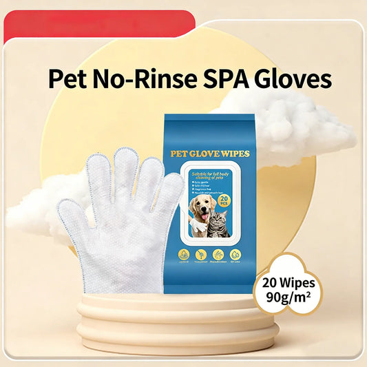 20Pc Pet Cleaning Gloves, Sticky，Hair，Dog & Cat Bath Wipes, Grooming Products, Low Allergy, Deodor