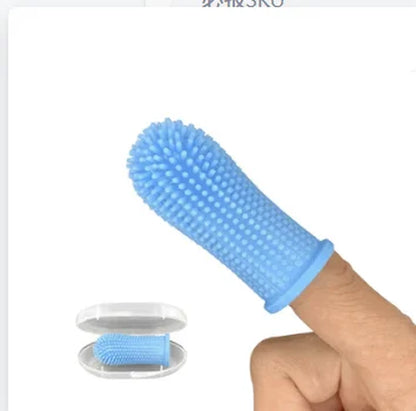 Super Soft Silicone Finger Toothbrush for Dogs and Cats - Nontoxic Teeth Cleaning and Breath Care Solution