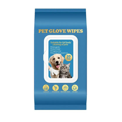 20Pc Pet Cleaning Gloves, Sticky，Hair，Dog & Cat Bath Wipes, Grooming Products, Low Allergy, Deodor
