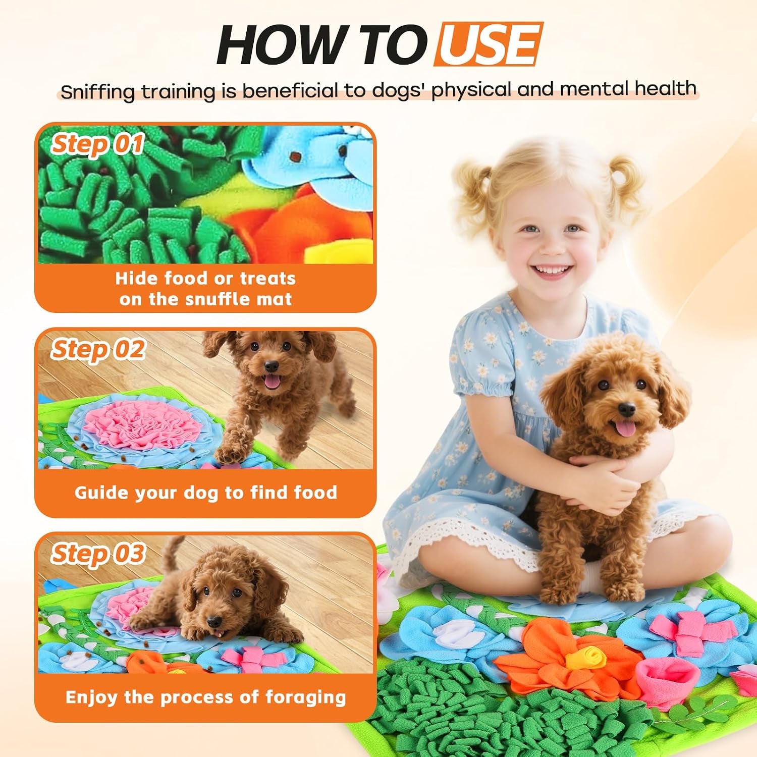 Snuffle Mat for Dogs and Cats, 20x20 in