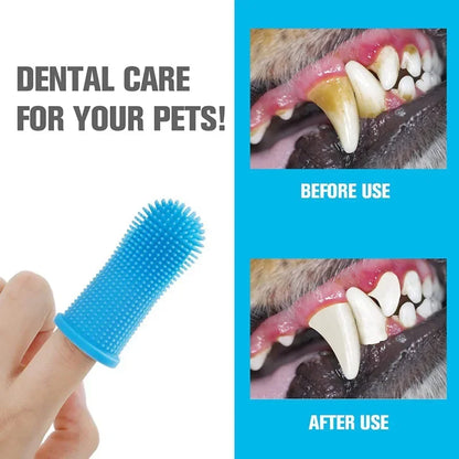 Super Soft Silicone Finger Toothbrush for Dogs and Cats - Nontoxic Teeth Cleaning and Breath Care Solution