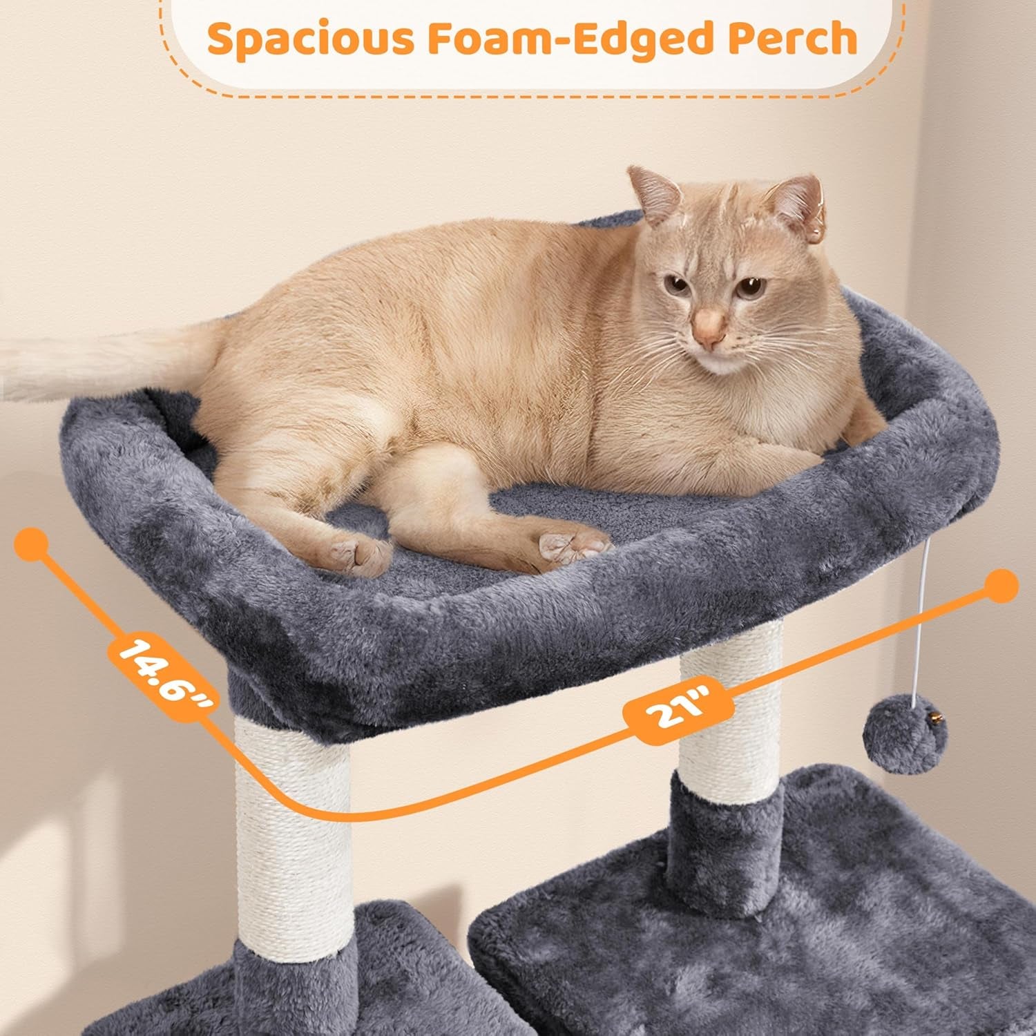 Yaheetech 54-Inch Multi-Level Cat Tree Tower with Hammock, Scratching Posts, and Condo for Indoor Cats