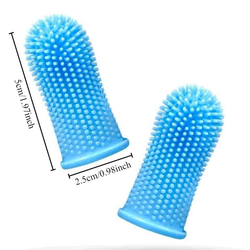 Super Soft Silicone Finger Toothbrush for Dogs and Cats - Nontoxic Teeth Cleaning and Breath Care Solution
