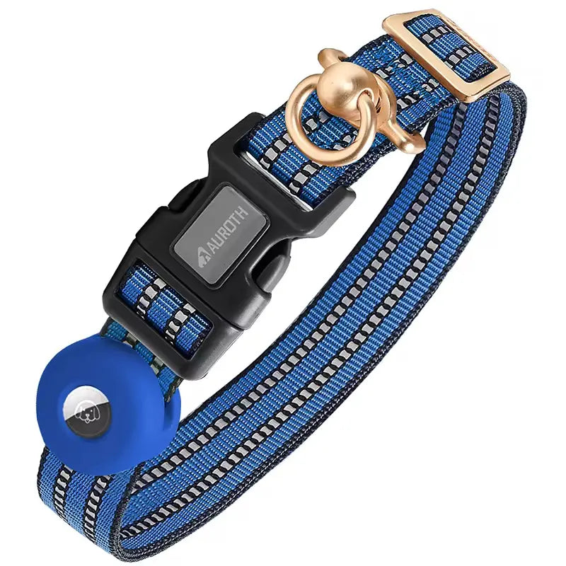 AUROTH Airtag Dog Holder Collar, Adjustable Air Tag Case Holder Dog Collar for Medium Large Dogs, Airtag Dog Collar Holder with Heavy Duty D Ring Tangle Free
