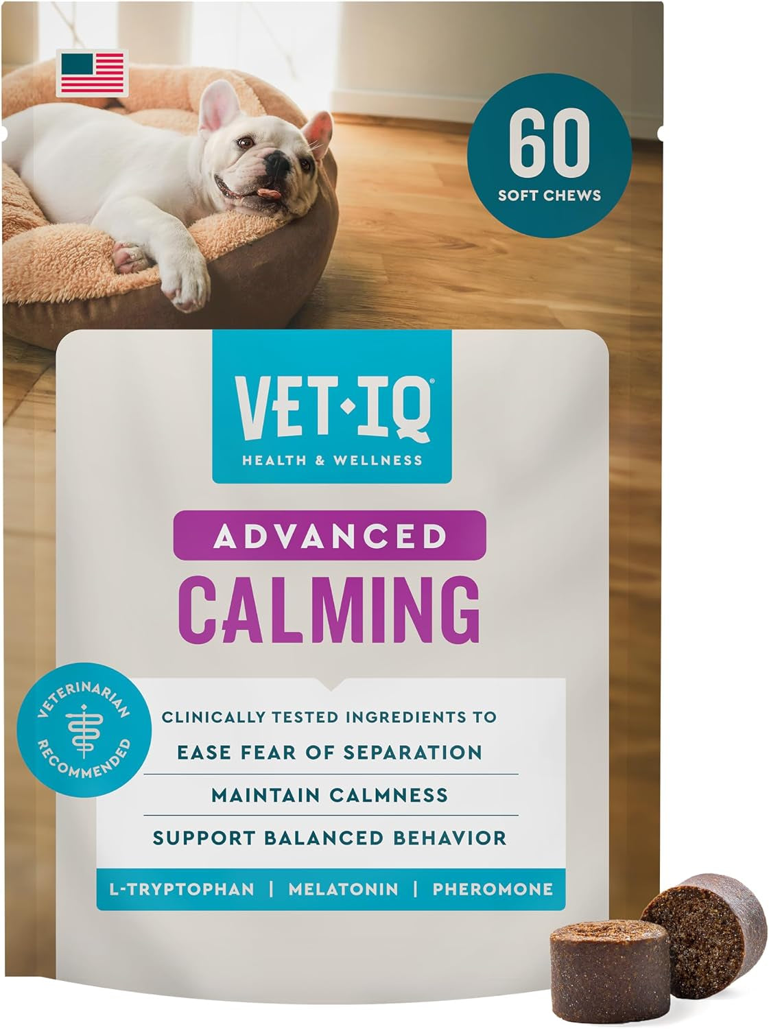 Advanced Calming Chews for Dogs, 60 Count