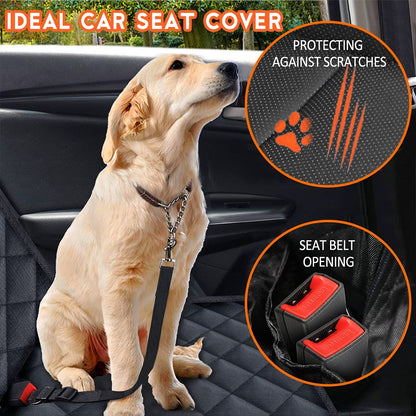 Premium Waterproof Dog Car Seat Cover - Durable Rear Seat Protector for Most Cars, SUVs, and Trucks (53" Width) - Black