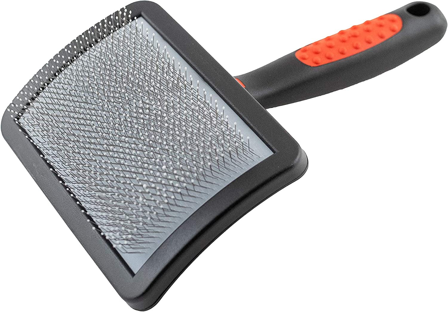 Paw Brothers Large Soft Pin Curved Slicker Brush for Dogs with Coated Tips for Gentle Skin Care and Maximum Coverage