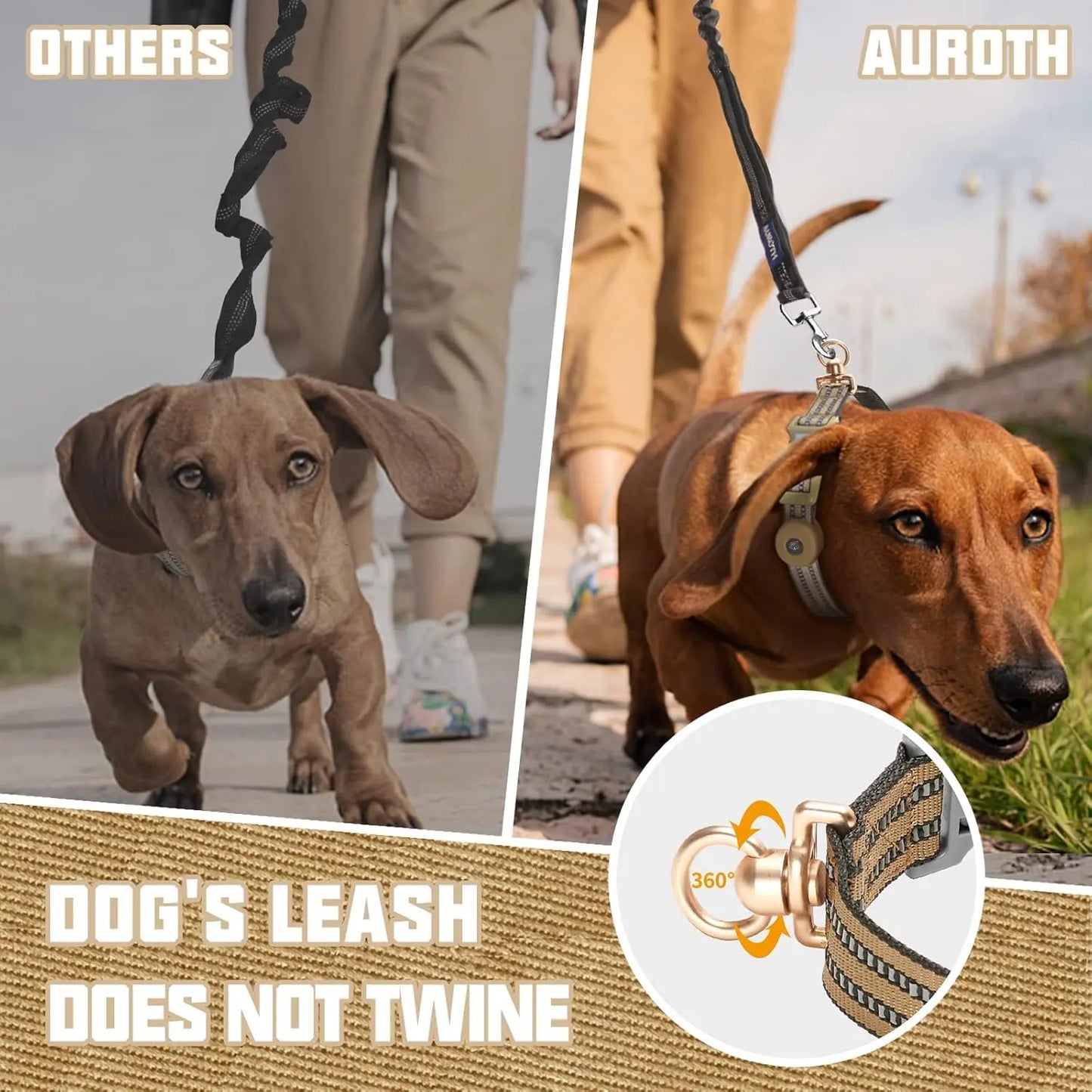 AUROTH Airtag Dog Holder Collar, Adjustable Air Tag Case Holder Dog Collar for Medium Large Dogs, Airtag Dog Collar Holder with Heavy Duty D Ring Tangle Free