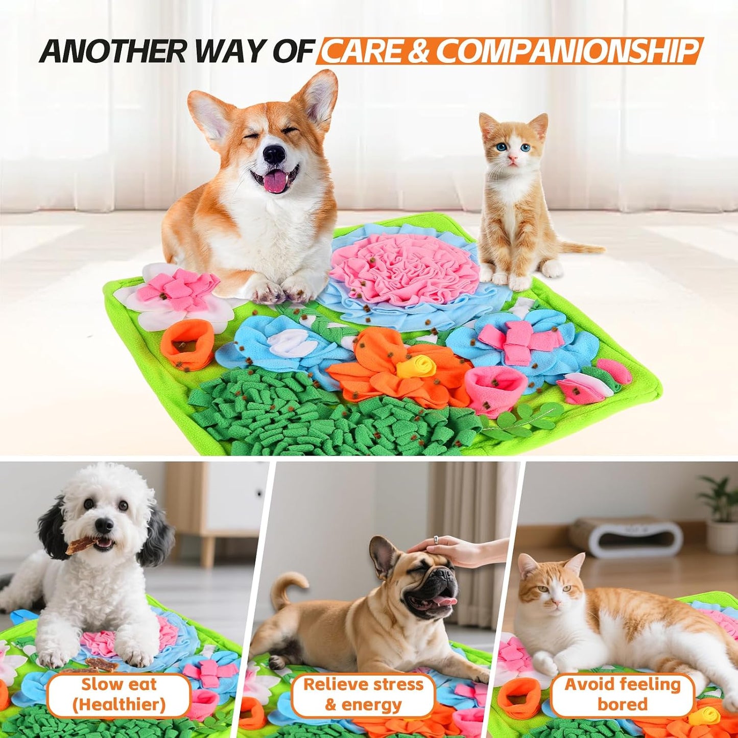Snuffle Mat for Dogs and Cats, 20x20 in