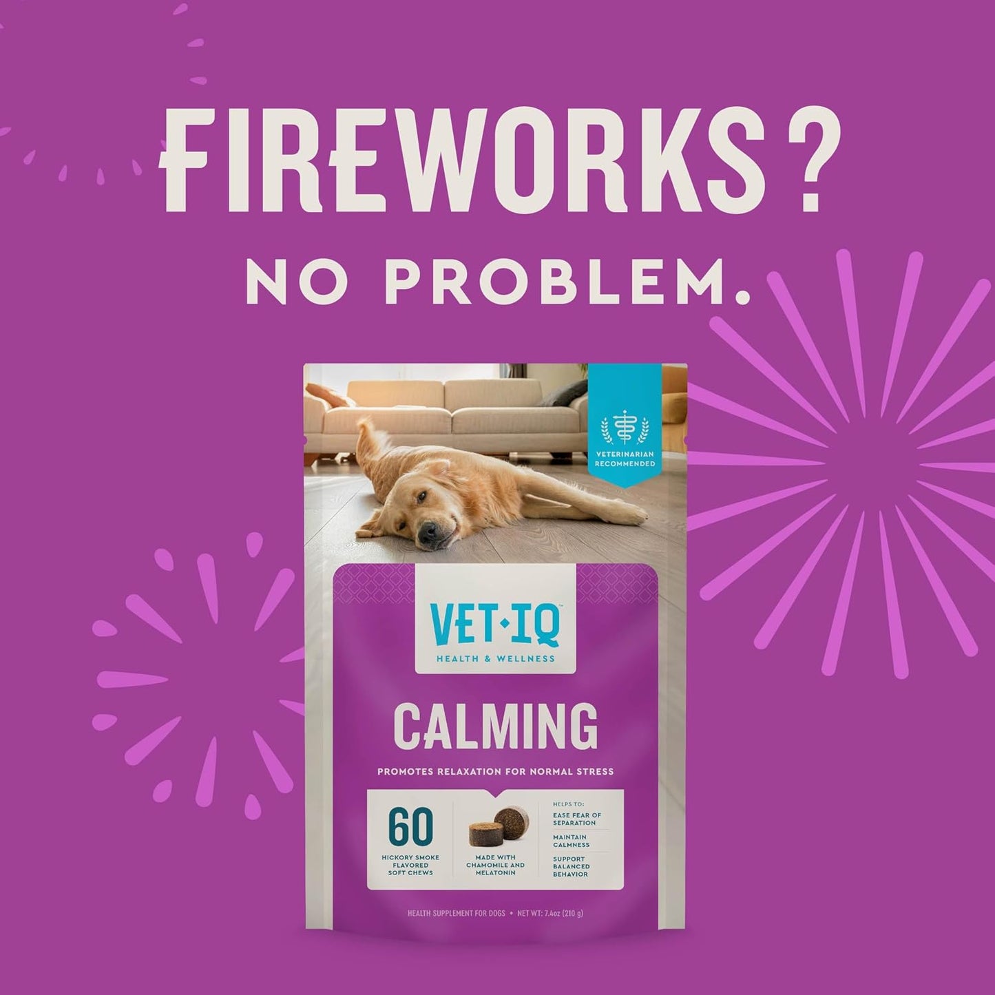 Advanced Calming Chews for Dogs, 60 Count