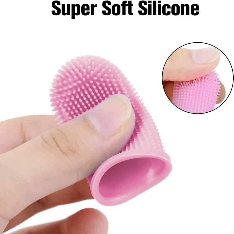 Super Soft Silicone Finger Toothbrush for Dogs and Cats - Nontoxic Teeth Cleaning and Breath Care Solution