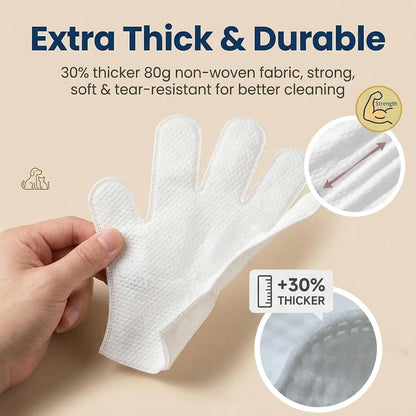20Pc Pet Cleaning Gloves, Sticky，Hair，Dog & Cat Bath Wipes, Grooming Products, Low Allergy, Deodor