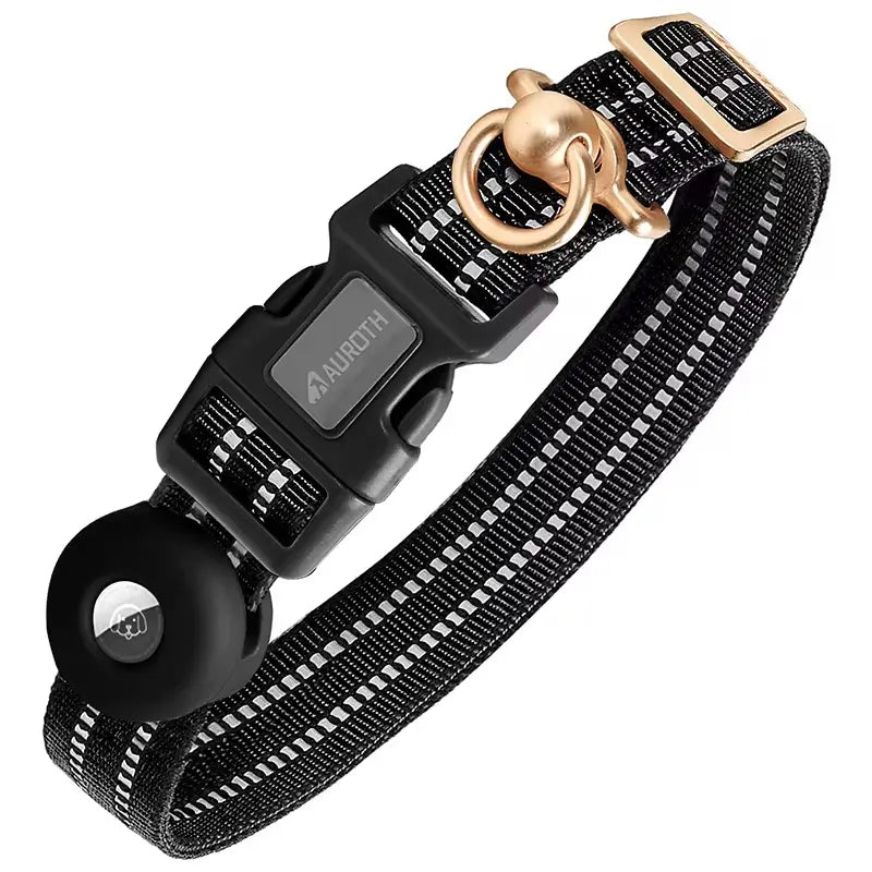 AUROTH Airtag Dog Holder Collar, Adjustable Air Tag Case Holder Dog Collar for Medium Large Dogs, Airtag Dog Collar Holder with Heavy Duty D Ring Tangle Free