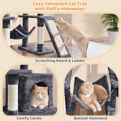 Yaheetech 54-Inch Multi-Level Cat Tree Tower with Hammock, Scratching Posts, and Condo for Indoor Cats
